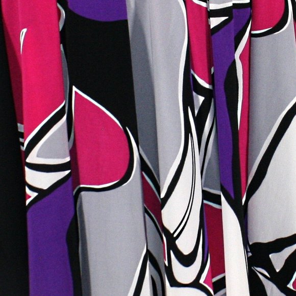 KENNETH COLE REACTION Skirt Retro Colorful Abstract Geometric Purple Pink Size 4 - Picture 4 of 11